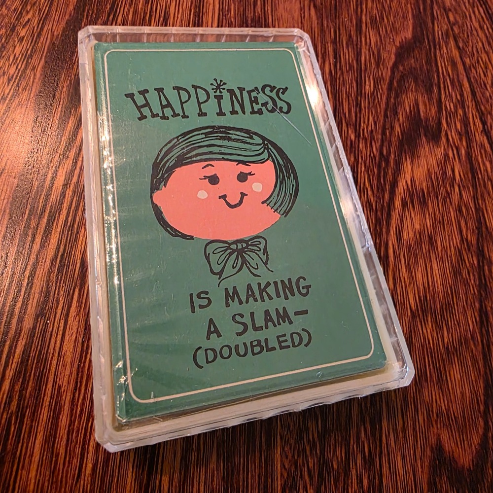 Vintage Whitman Playing Cards Happiness Is Making A Slam Sealed Gold Gilt Edge